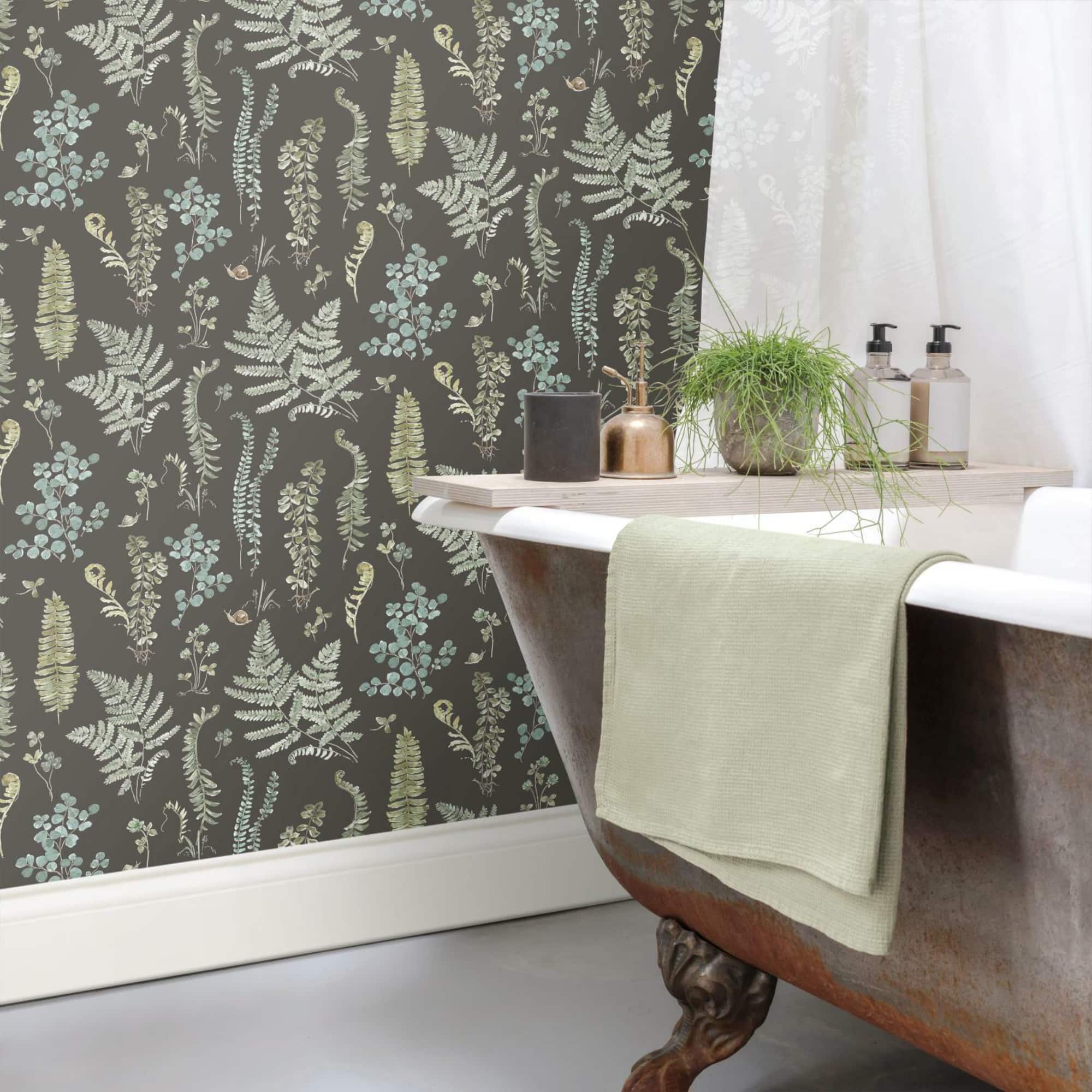 RoomMates Sage Fern Study Peel & Stick Wallpaper